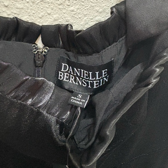 Danielle Bernstein Ruffle Neckline Tie Strap Velvet Mini Cocktail NWT Small - Picture 5 of 7